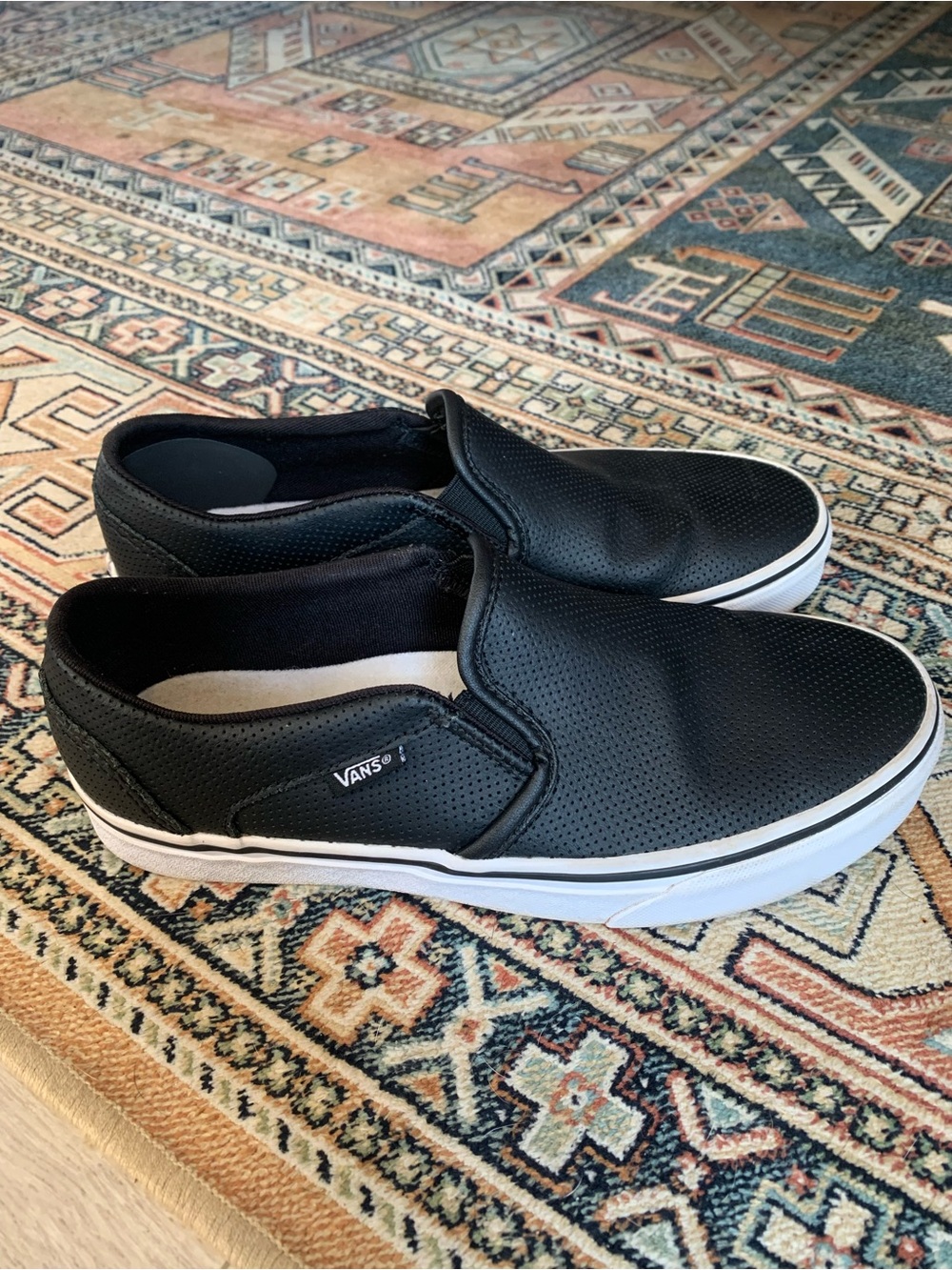 Vans Black Perforated Slip-On Casual Sneakers
